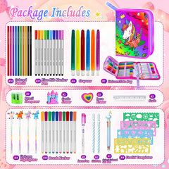 Weirtoya mermaid unicorn tote bag portable case keeps markers organized on the go.