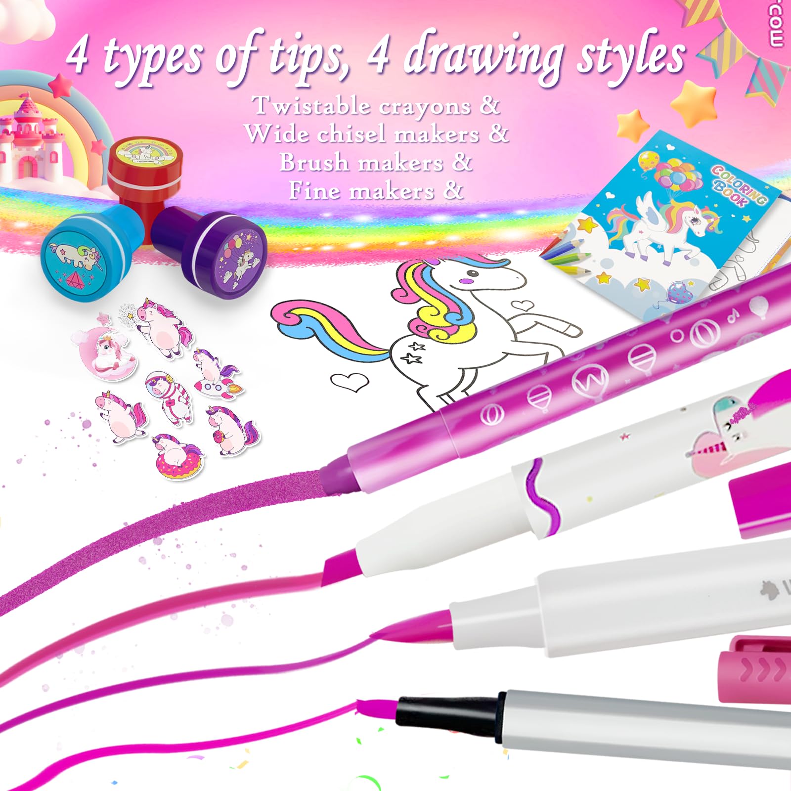 Weirtoya unicorn stickers and stamps fuel imaginative crafts and designs.