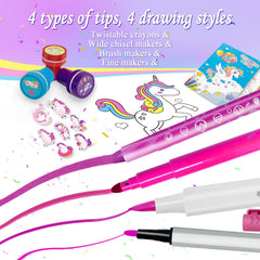 Weirtoya washable brush markers for smooth vibrant drawings