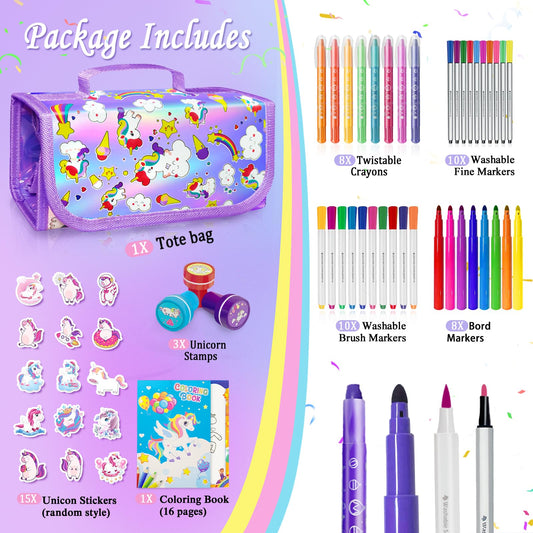 Weirtoya washable fine markers for mess-free coloring at home or school