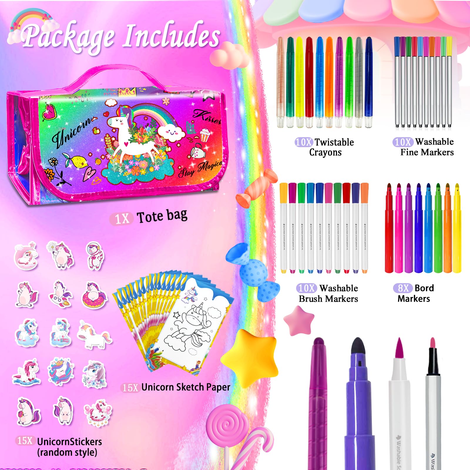 Weirtoya washable fine markers for precise coloring and easy cleanup.