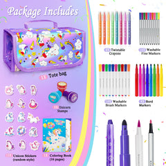 Weirtoya washable fine markers for mess-free coloring at home or school