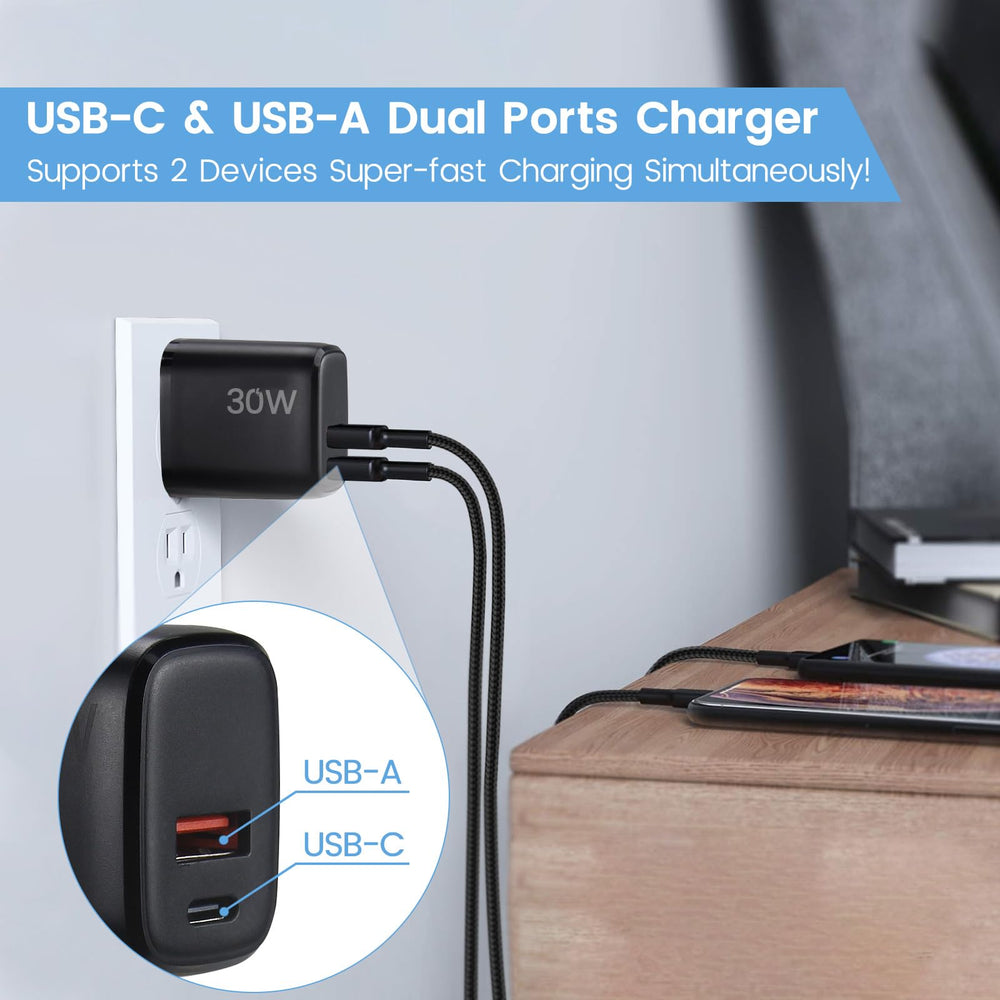 Weishan compact black charger on a clean desk setup