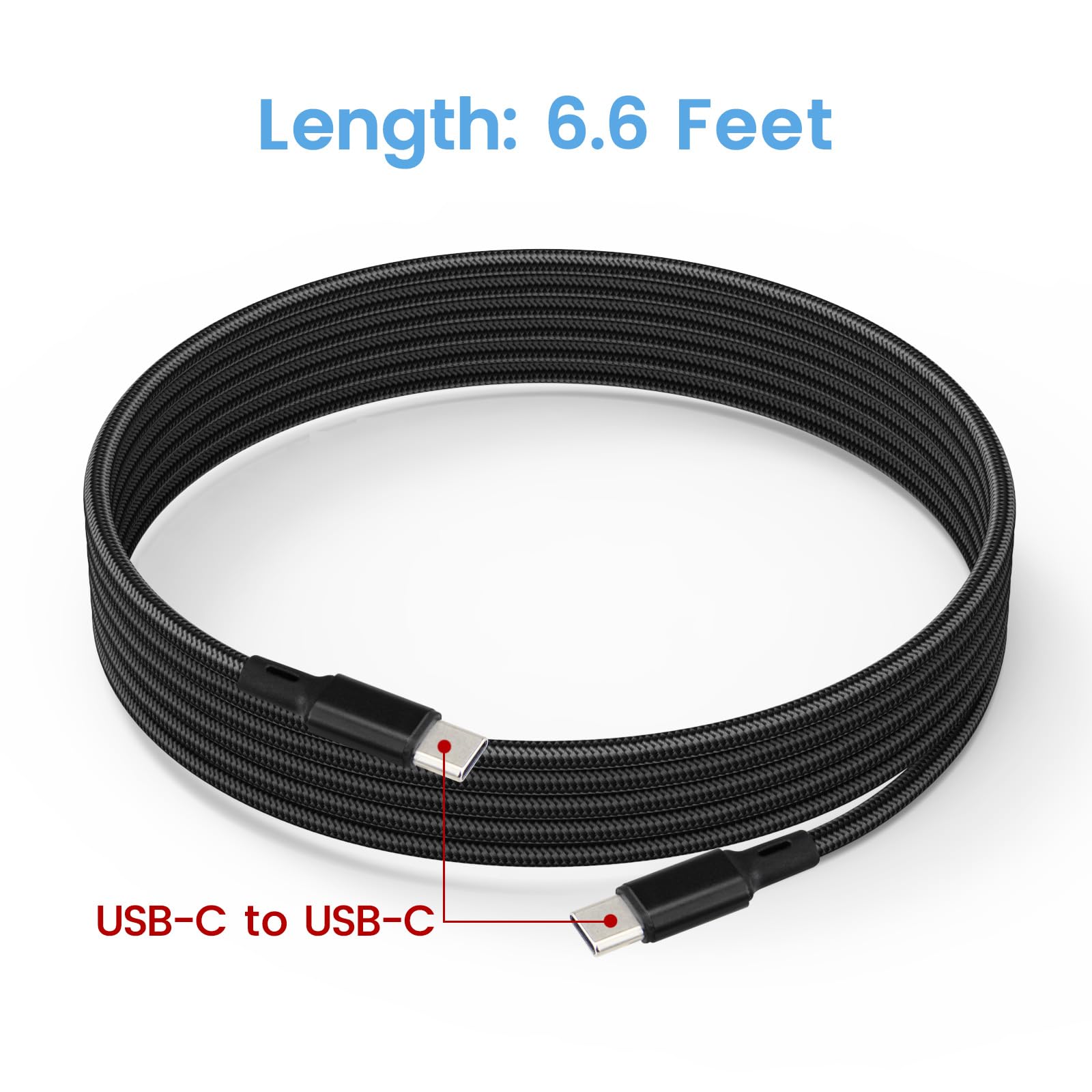 weishan nylon braided USB-C cable 6.6ft ready for flight prep and charging