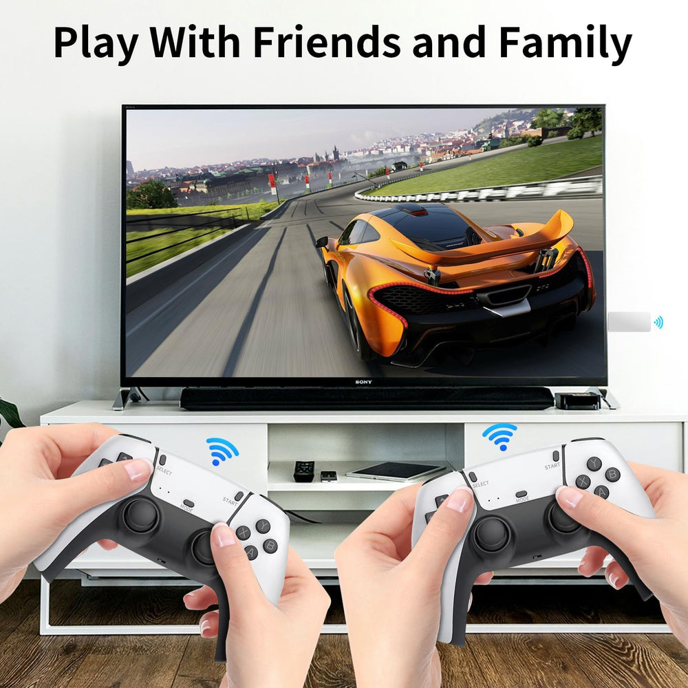 Weiyuii TV setup shows game list on screen for easy navigation.