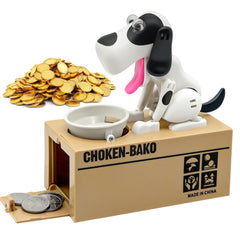 Wekity Hungry Dog Piggy Bank front view encouraging kids to save with a playful design.