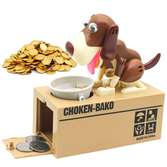 Wekity Hungry Dog Piggy Bank top view coin drop for savings