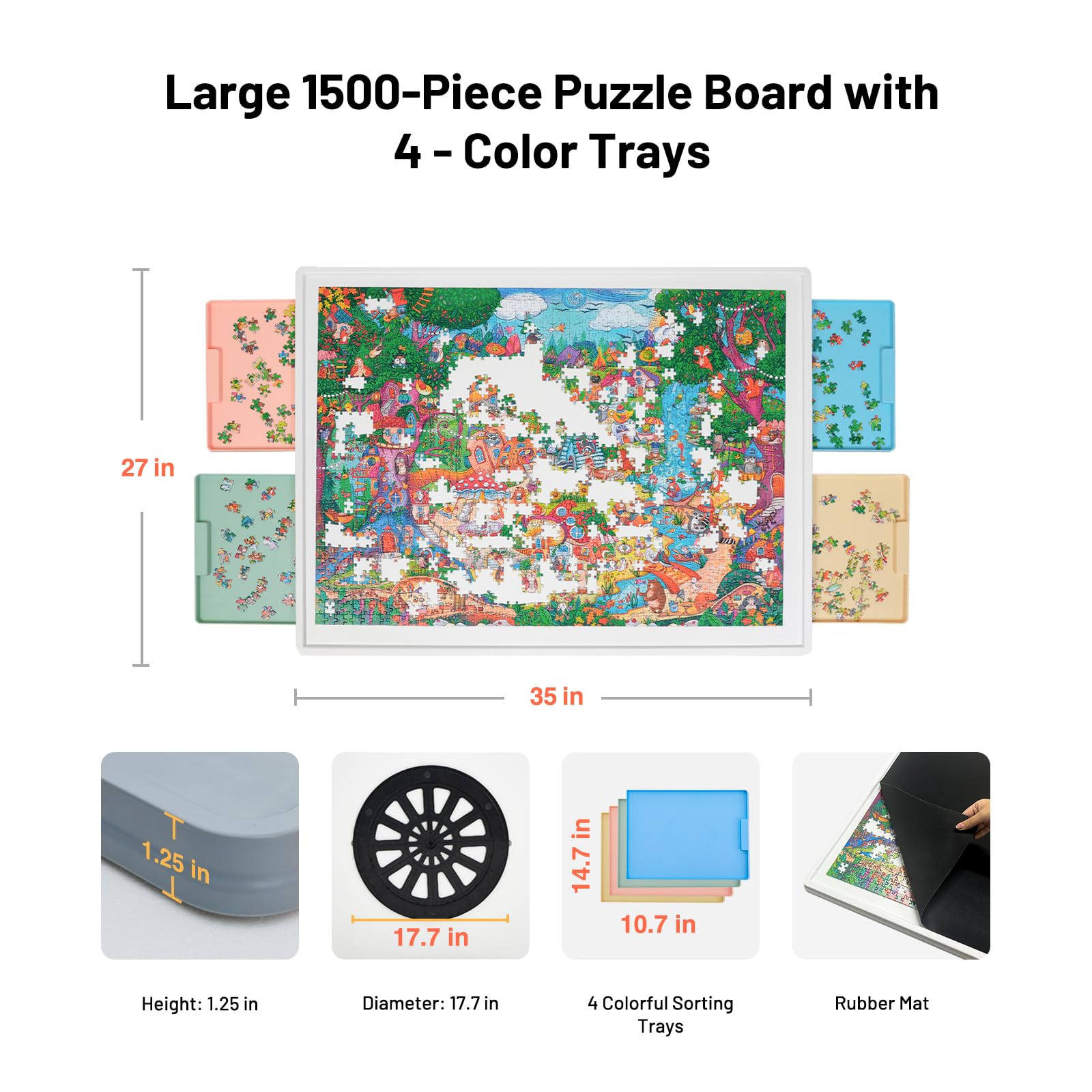 WELGEE four color drawers for easy sorting during puzzling