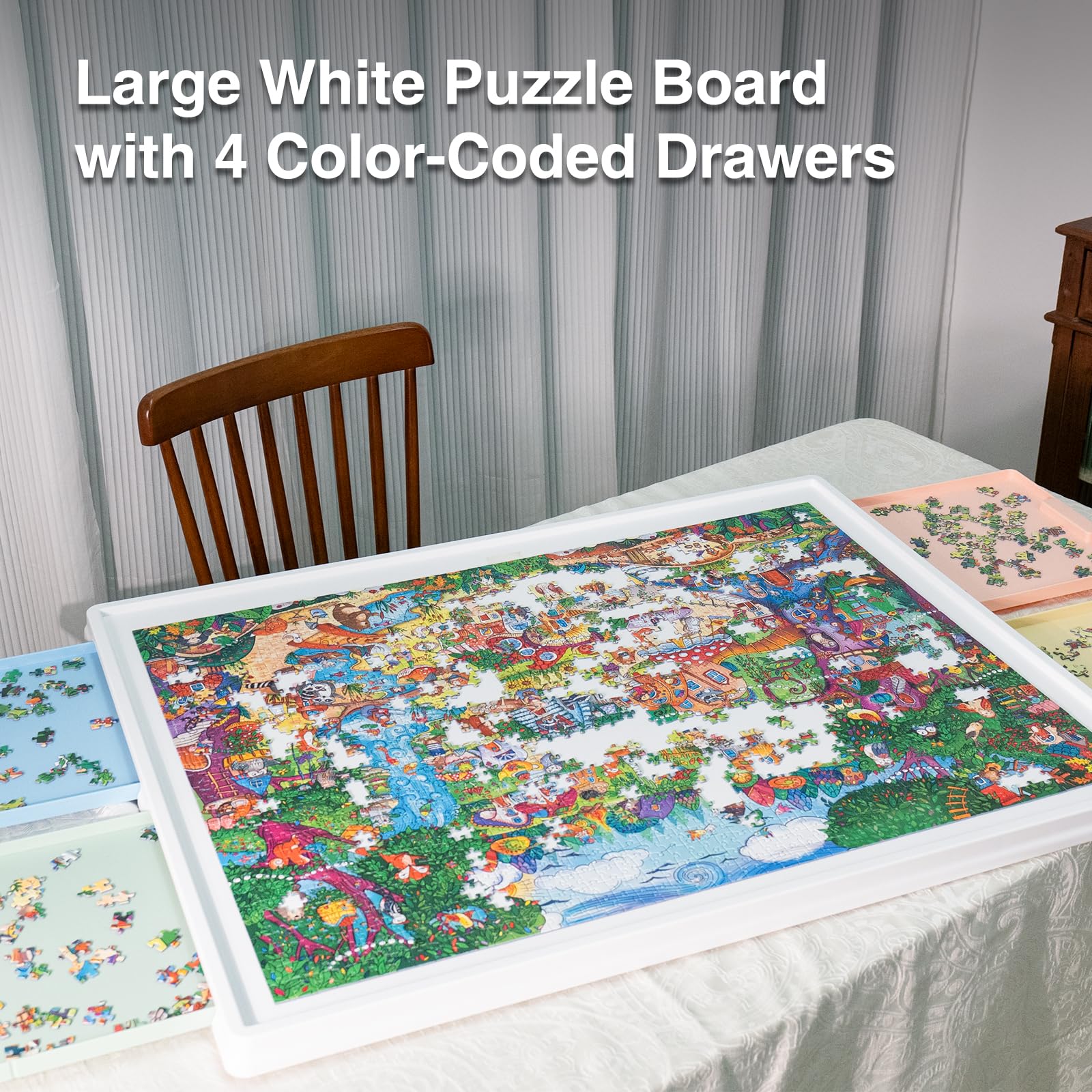 WELGEE protective cover shields puzzle from spills and pets