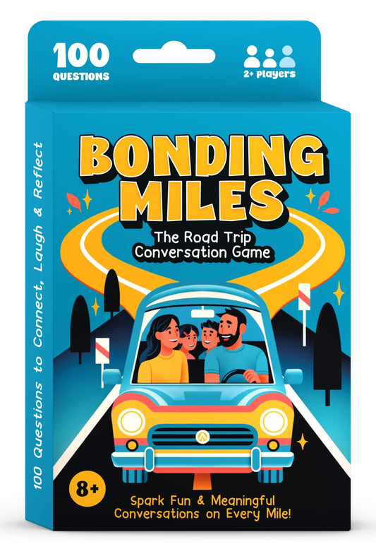 WELL BALANCED Bonding Miles card game box ready for travel conversations.