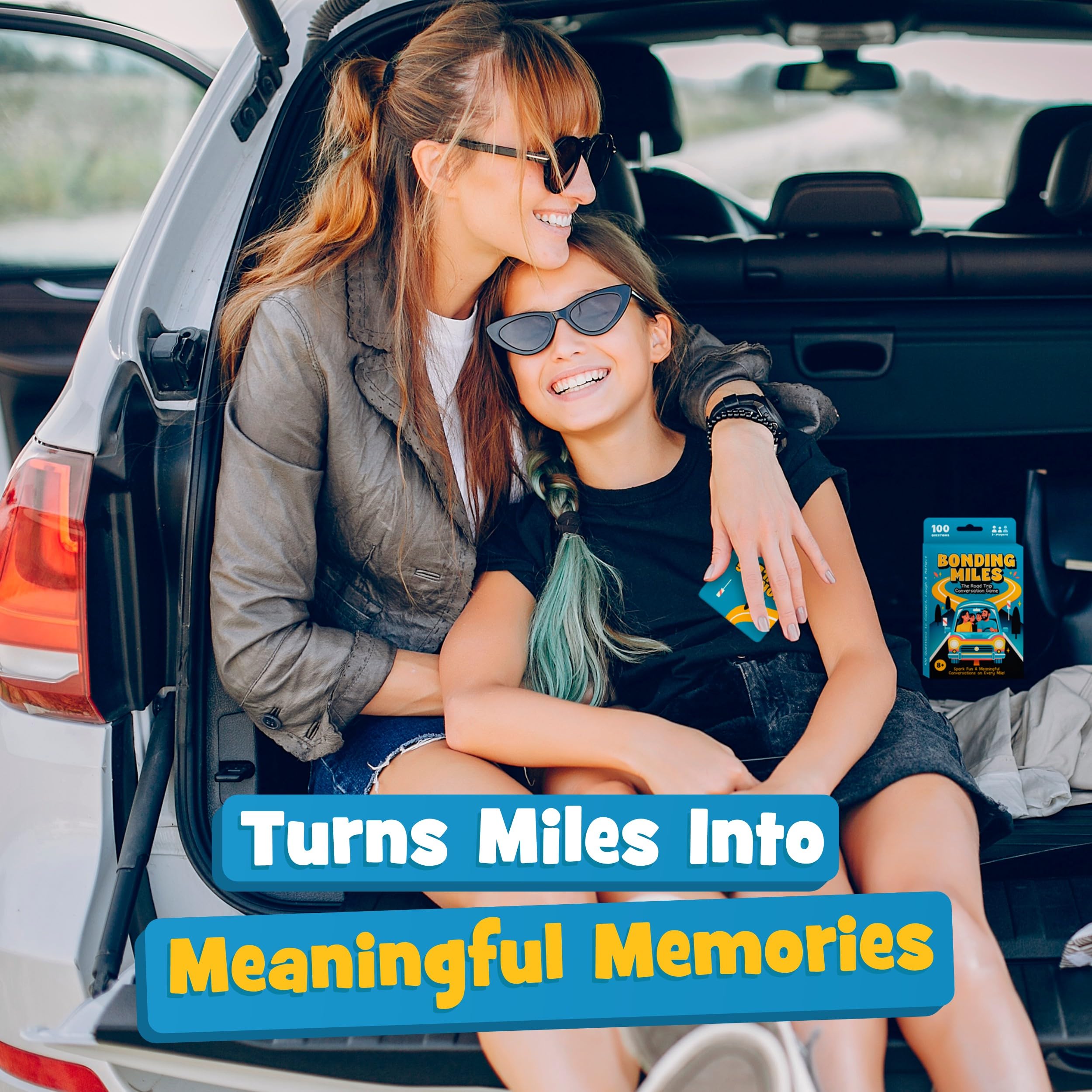 WELL BALANCED Bonding Miles question cards close-up highlighting prompts.