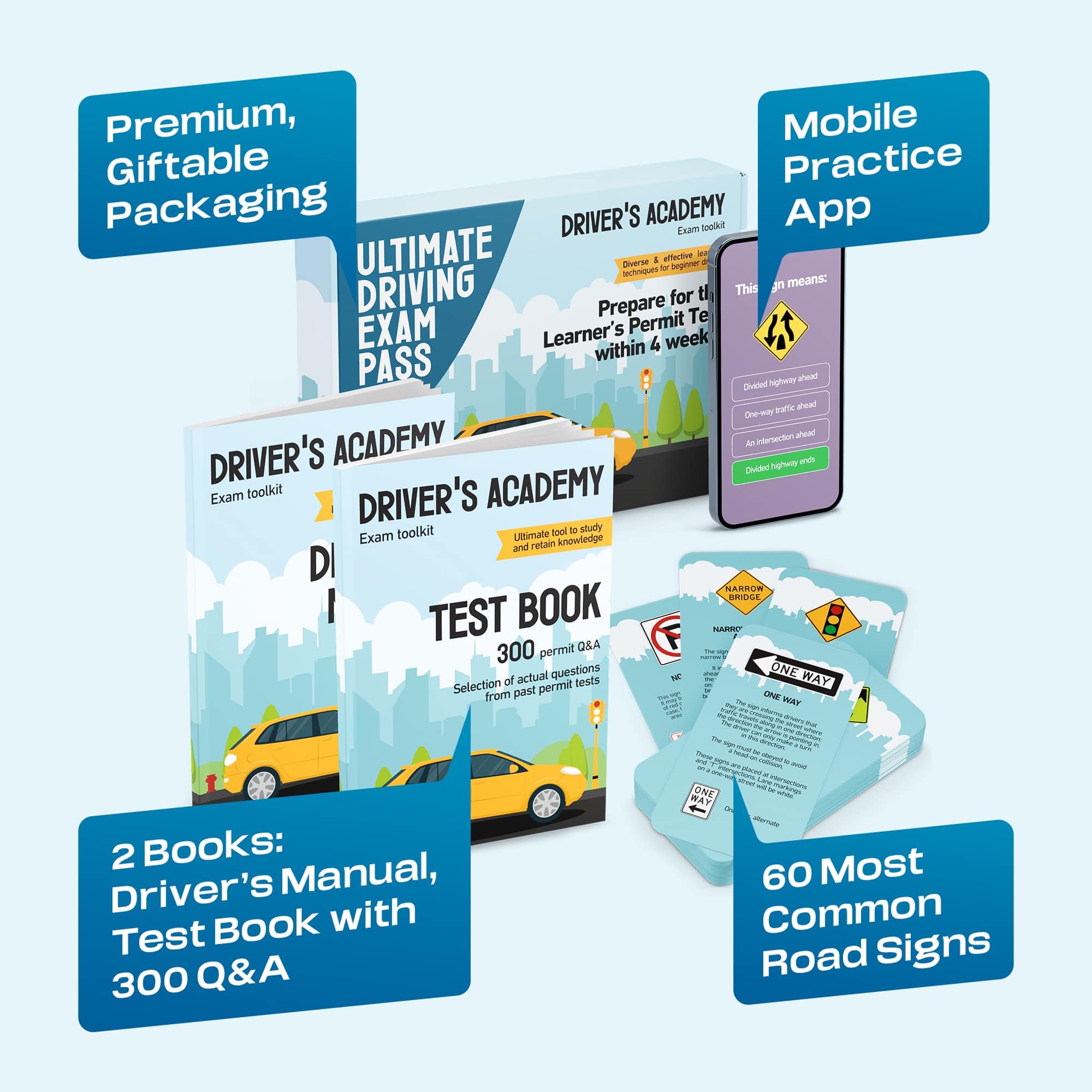 Well Balanced Driving Exam Pass Kit flash cards support active learning on the go.
