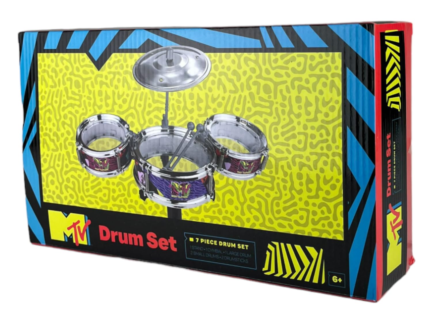 Well Played MTV Desktop Drum Set side view shows compact design for home use