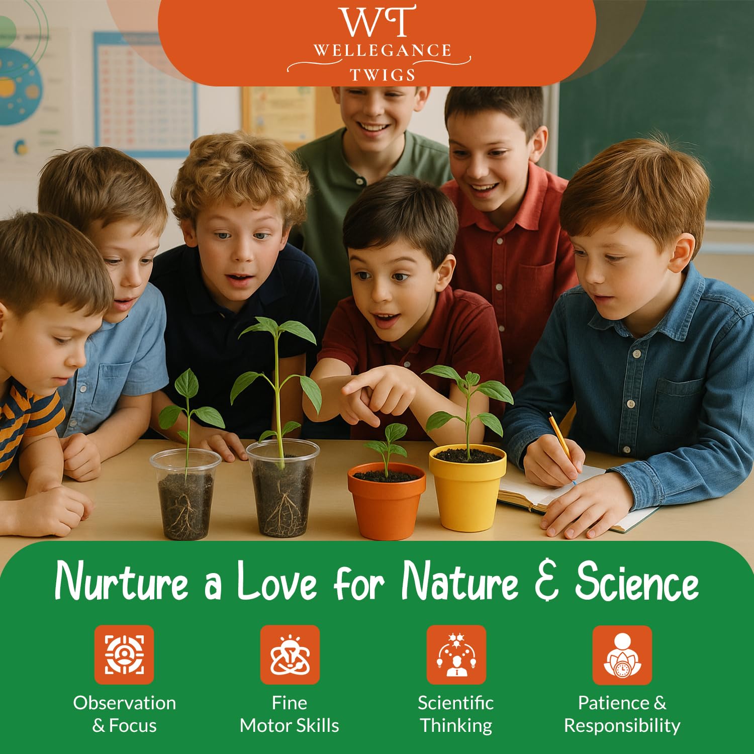Wellegance Twigs seed-free starter demonstrates home sprouting with household seeds.