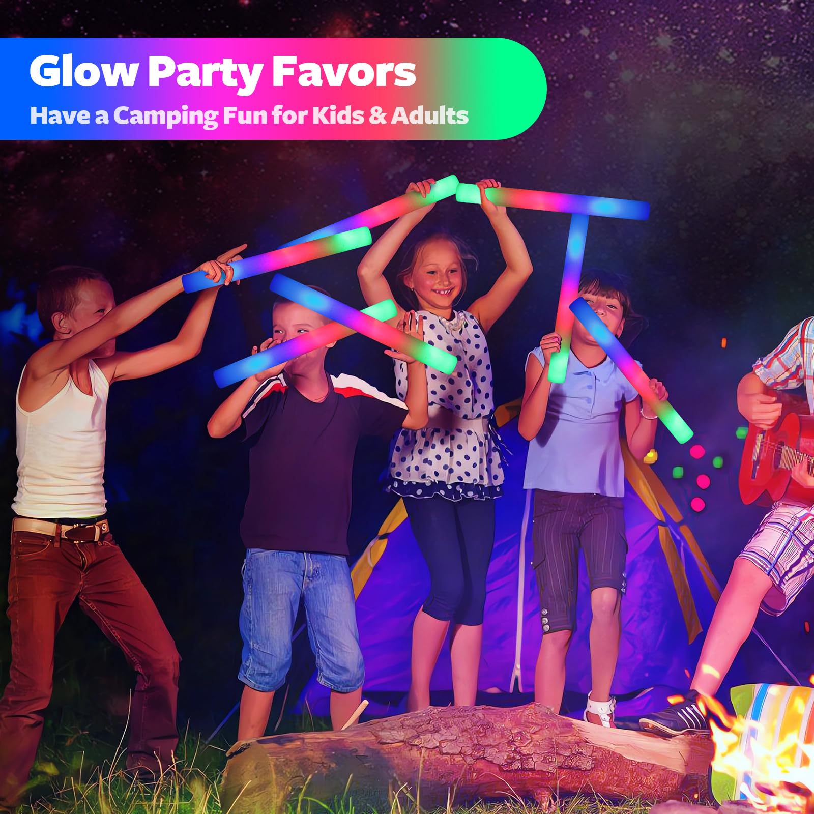 Wellent concert glow sticks in use boost excitement with three flashing modes.
