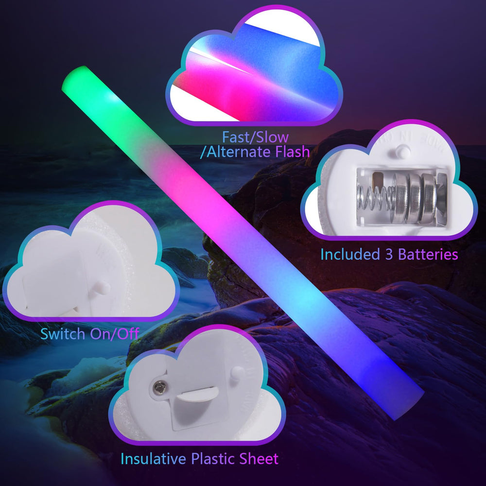 Wellent foam glow stick at night concert enhances mood