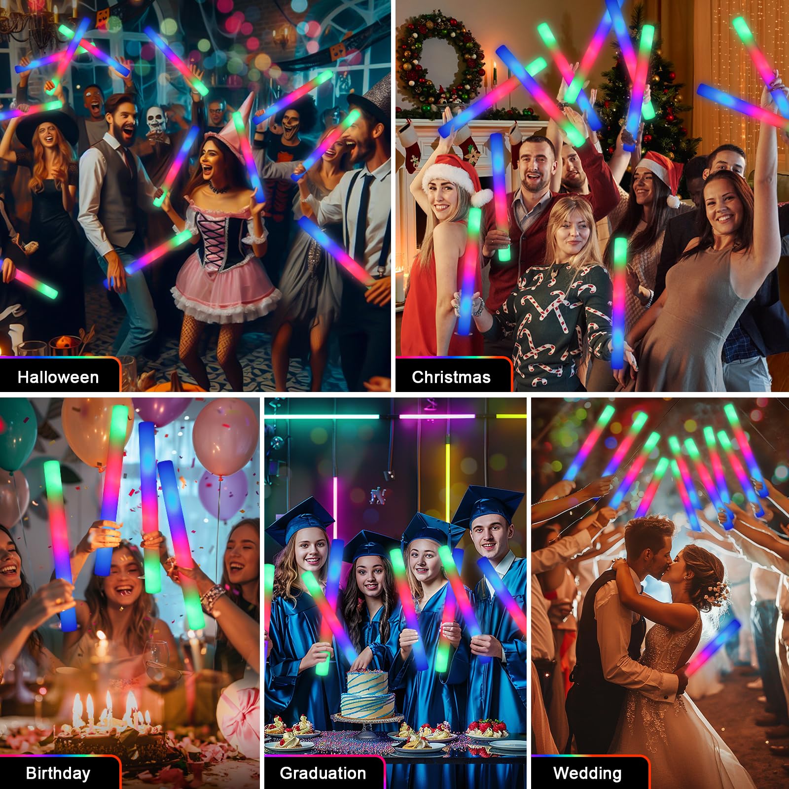 Wellent foam glow stick used as wedding favors with glow ambience