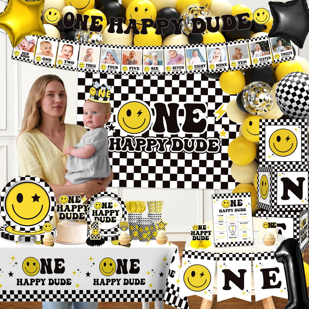 Wellspar One Happy Dude backdrop for a joyful party backdrop