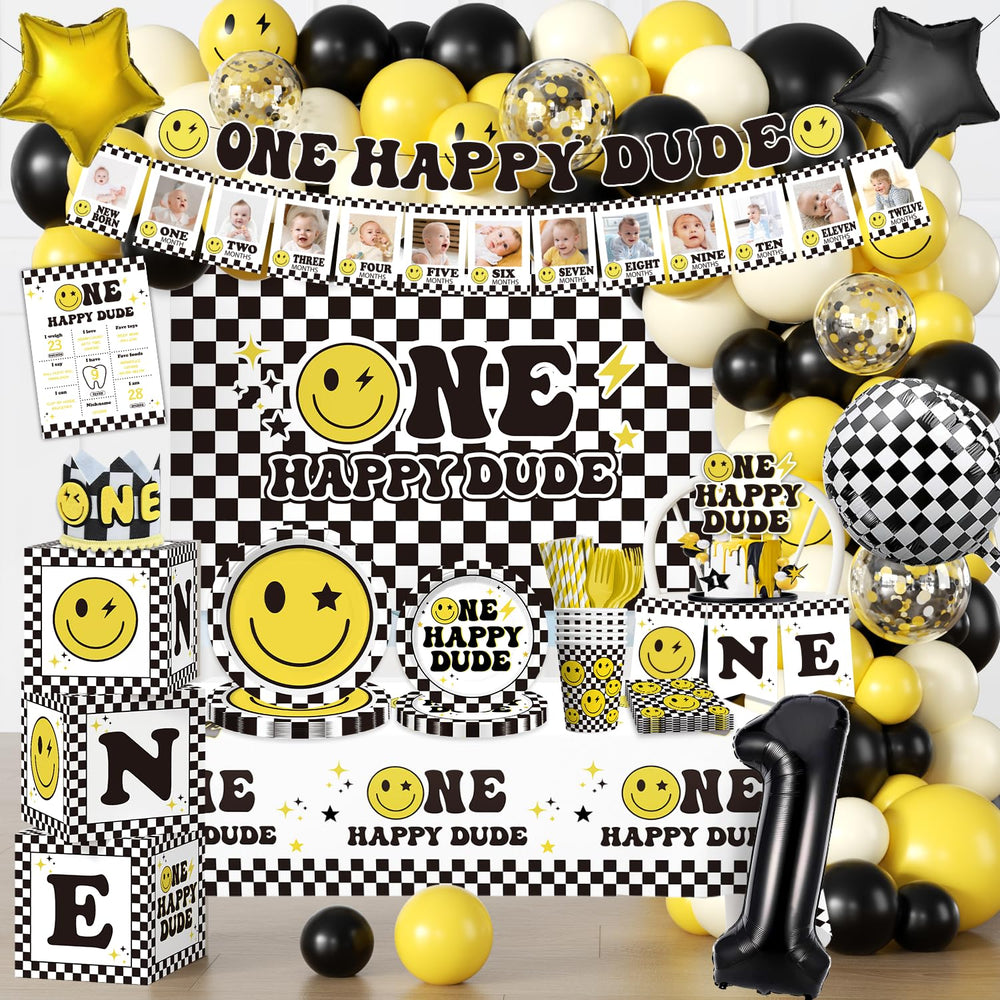 Wellspar One Happy Dude balloon arch kit for a festive first birthday