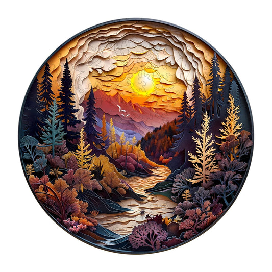 Welsky Sunset Forest puzzle box ready for gifting and display.