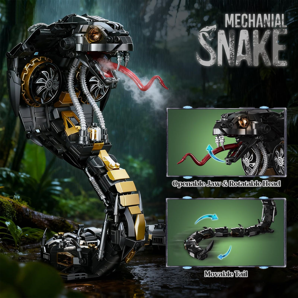 WEMEWEME mecha snake movable joints, poseable for dynamic display and play.