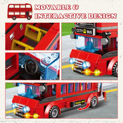 WEMEWEME London City Bus Lego-compatible design, expands creativity and build options.