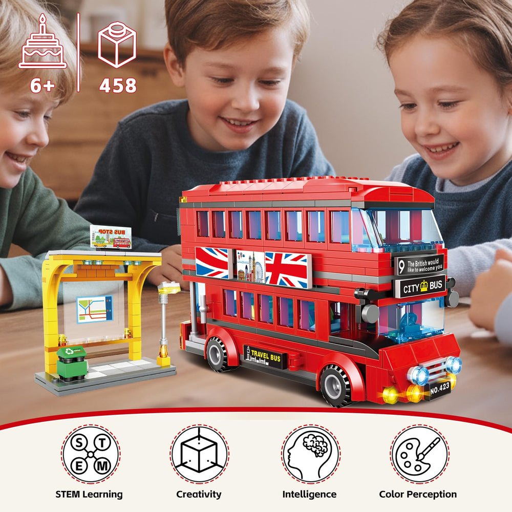 WEMEWEME London City Bus rear view, compact design for shelf display.