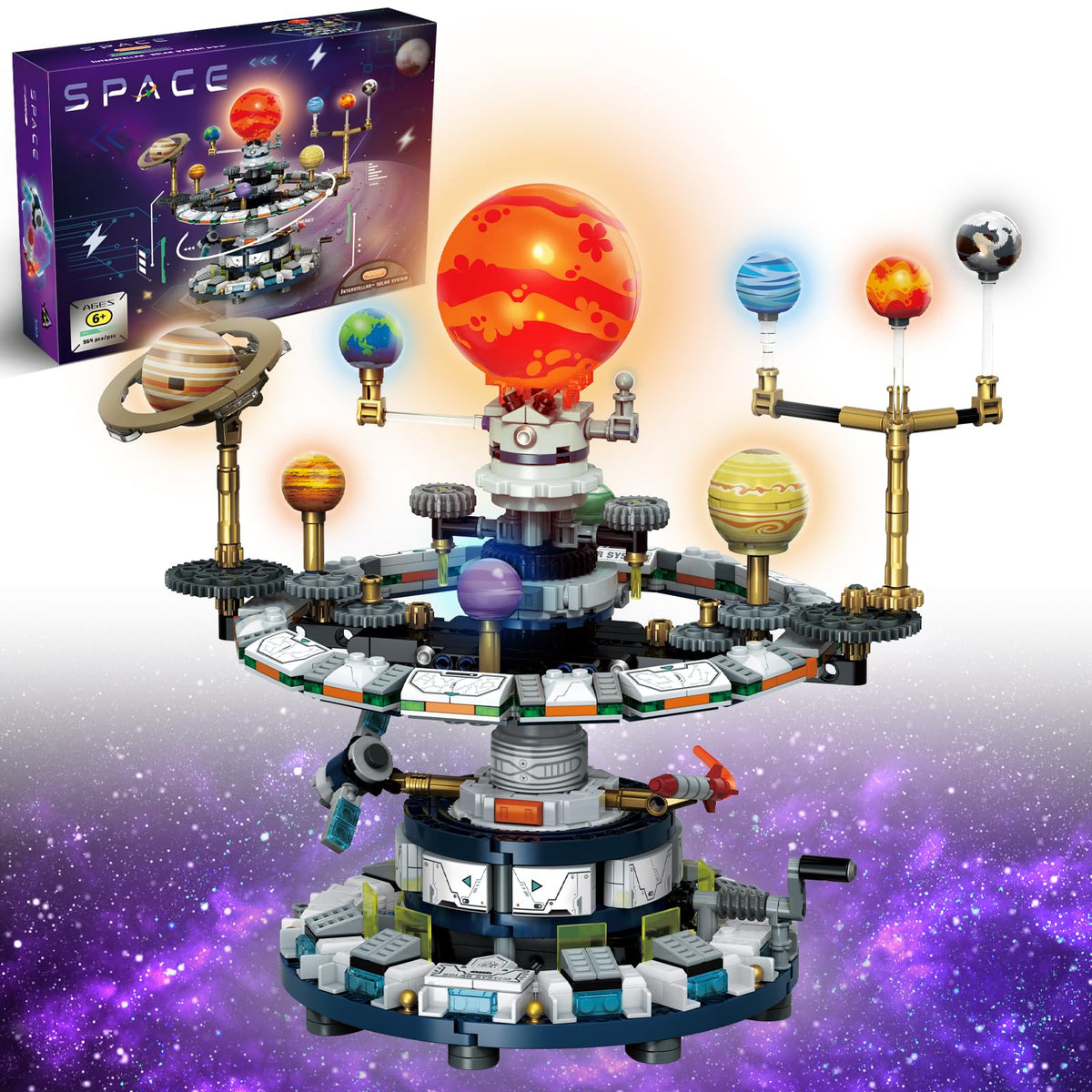 WEMEWEME spinning solar system assembly highlights planetary motion