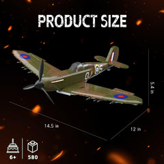 WEMEWEME Spitfire display piece ideal for shelves, desks, and educational collections.