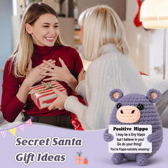 Weming hippo amigurumi enhances office decor with compact presence
