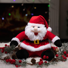 WENMOTDY Santa plush side view shows classic red suit and cozy charm.