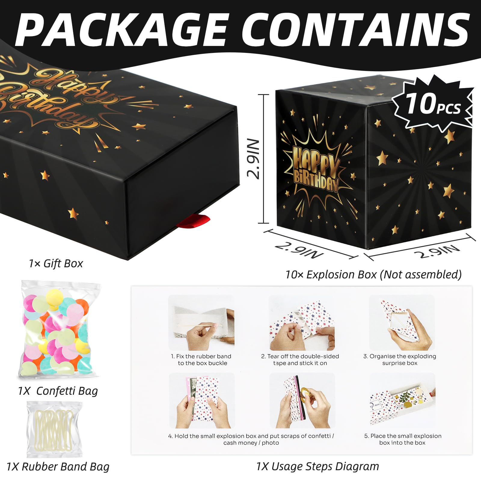 WenmthG black gold surprise box explosion captures the moment of surprise