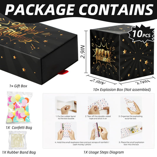WenmthG black gold surprise box explosion captures the moment of surprise