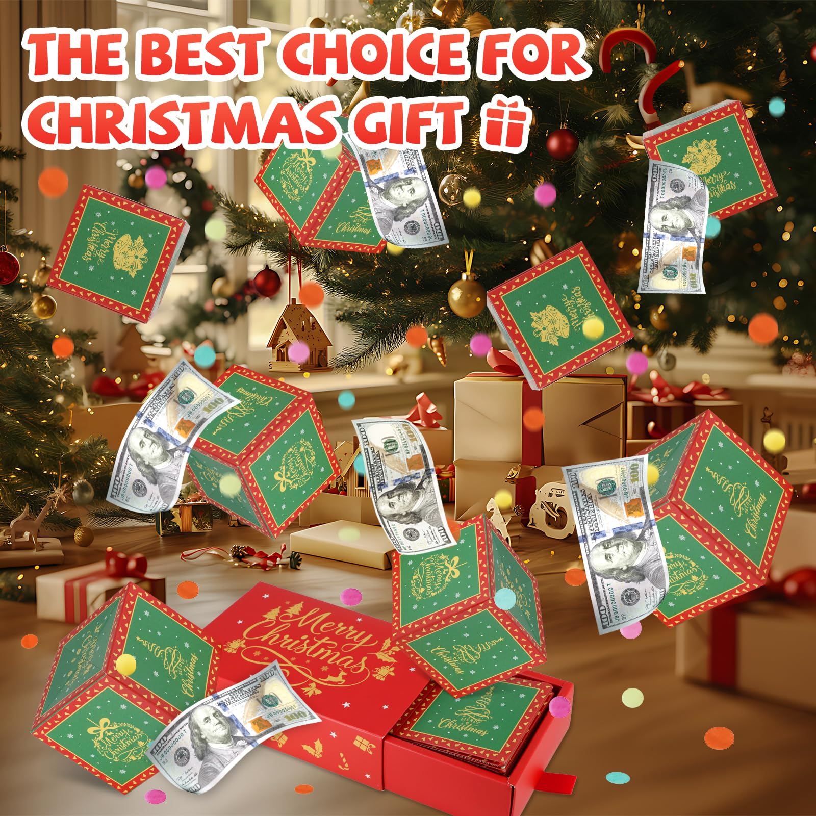 WenmthG cash confetti kit included adds festive presentation.