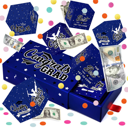 WenmthG blue graduation surprise box ready for memorable money gifts.