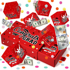 WenmthG graduation surprise box red assembled for a memorable money gift moment.