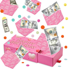 WenmthG pink main surprise box opens to reveal cash gifts