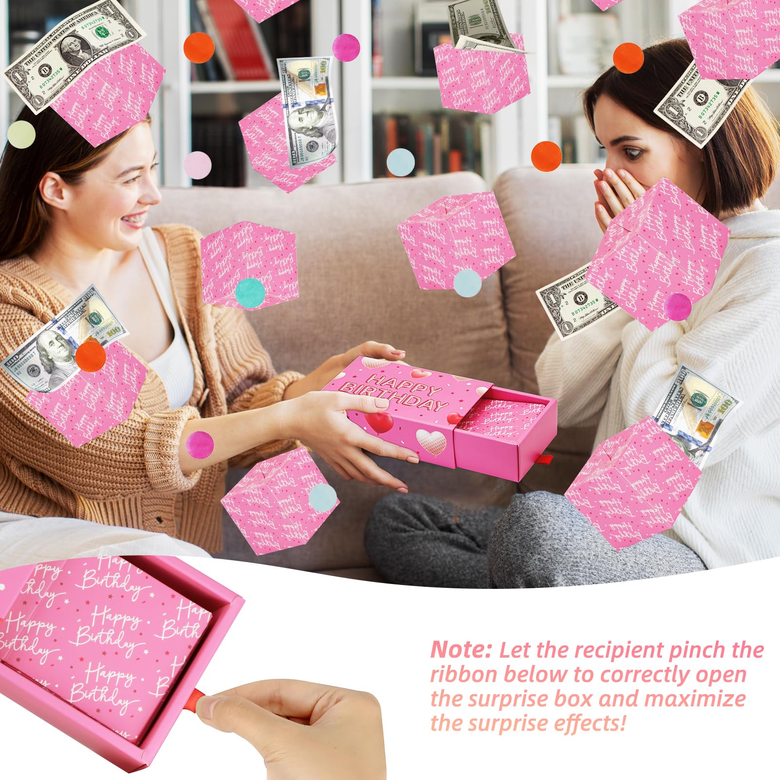 WenmthG included items include confetti and rubber bands for setup