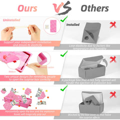 WenmthG pink box ribbon elastic enhances the reveal experience