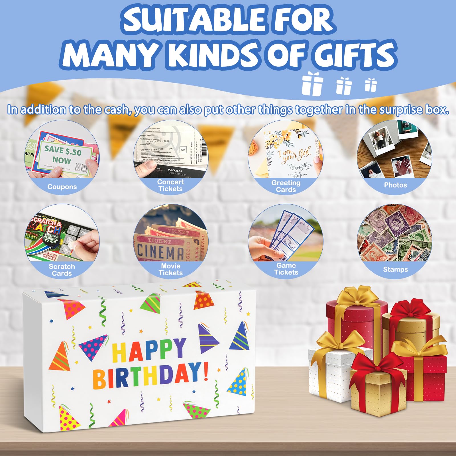 WenmthG Thickened cardboard build ensures sturdy, long-lasting surprise boxes
