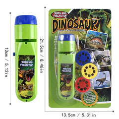 Wenosda slide projector shows dinosaur scenes for imaginative play.
