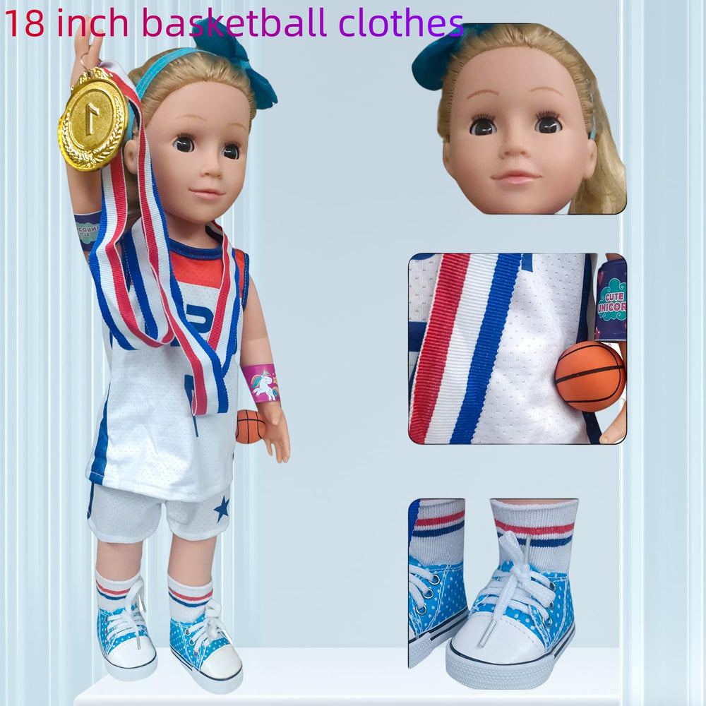 Wenzhuo 18in doll basketball accessories to finish the sports theme.
