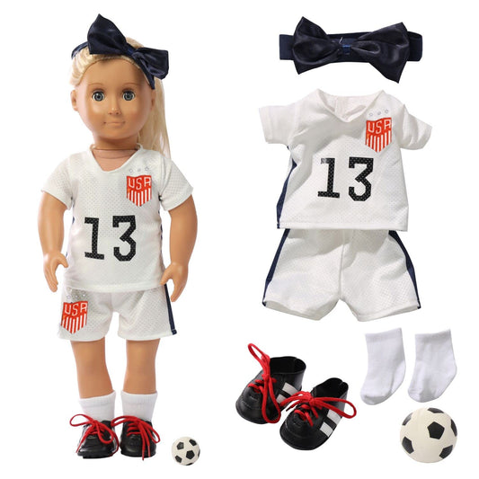 Wenzhuo 18-inch football clothes set for dolls, complete outfit for active play