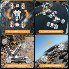 Weocar gesture-sensing RC stunt car top view in compact form