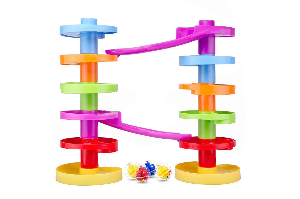 WEofferwhatYOUwant advanced ball drop toy assembly showing a setup for family STEM play