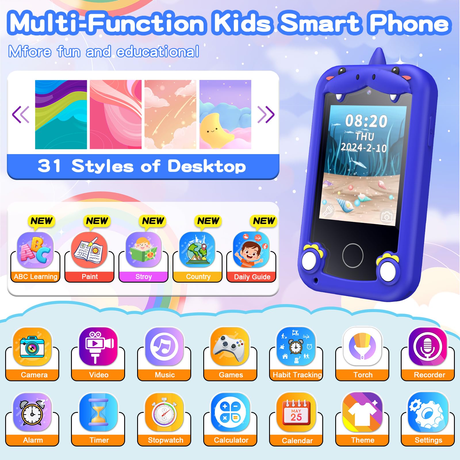 WEOLULI Kids Phone MP3 player for kid-friendly listening adventures