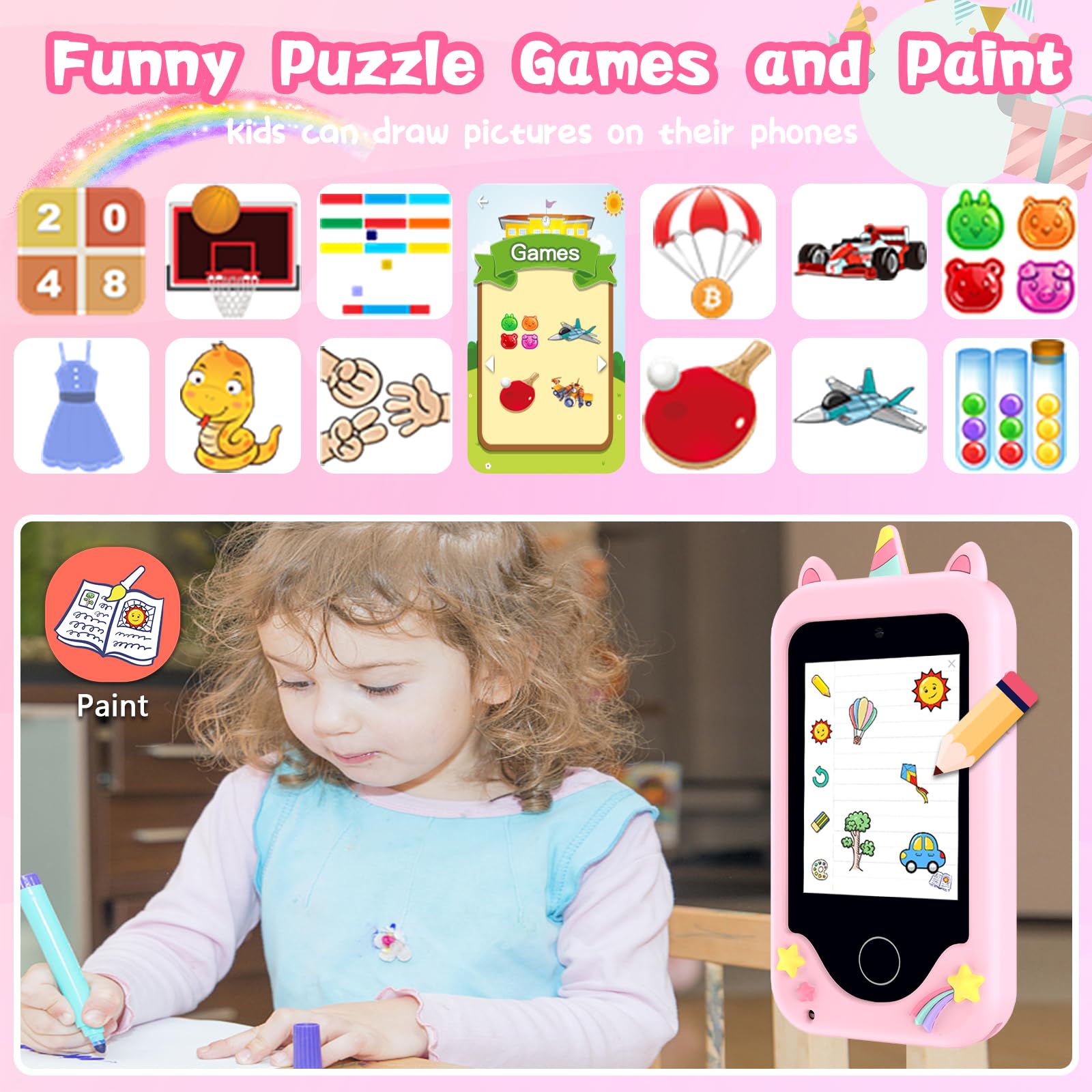 WEOLULI Kids Smart Phone educational games encourage logic and memory