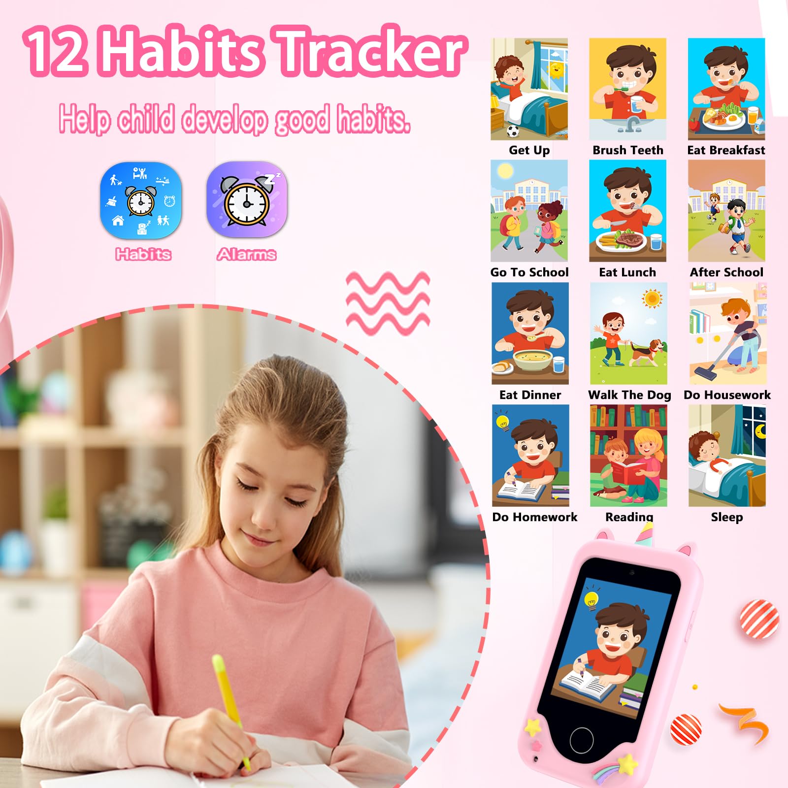 WEOLULI Kids Smart Phone habit tracker supports routine building