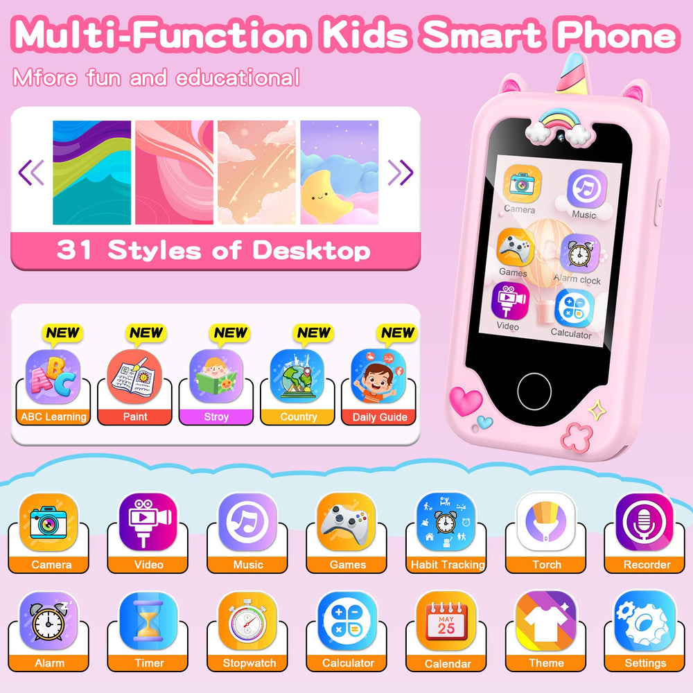 WEOLULI kids smart phone with games and MP3 playback for music on the go