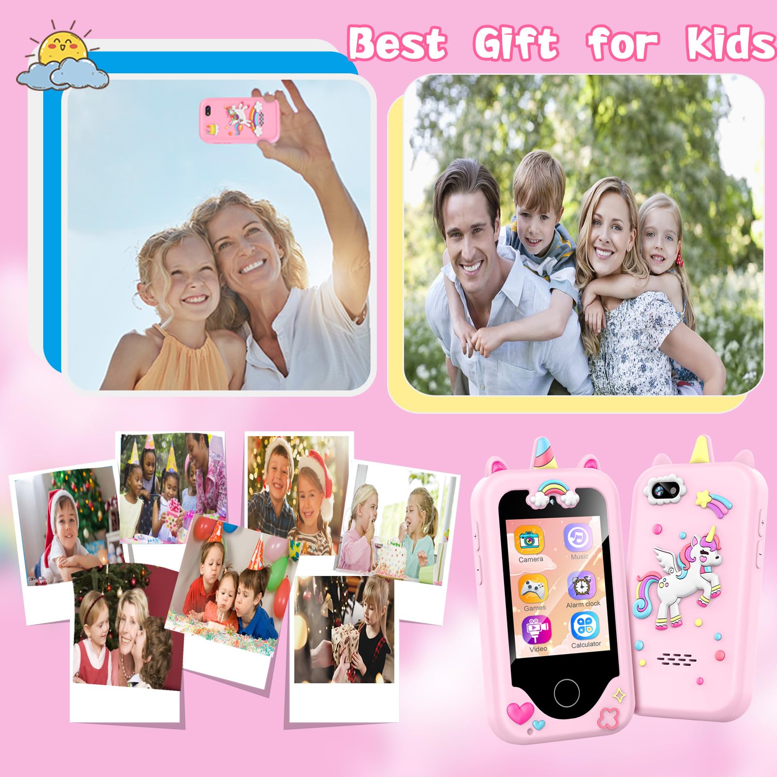 WEOLULI photo frames on kids smart phone for playful memories